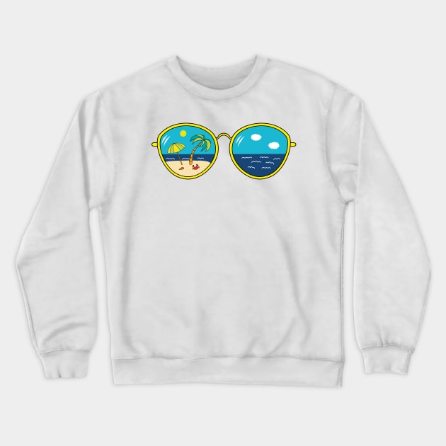 Summer Sunglasses Design Crewneck Sweatshirt by Hispaniola-Fineart